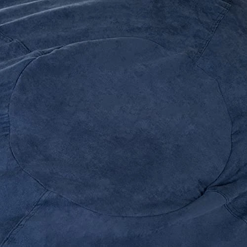 Great Deal Furniture Selena Traditional 5 Foot Suede Bean Bag (Cover Only), Midnight Blue 5 Great Deal Furniture Selena Traditional 5 Foot Suede Bean Bag (Cover Only), Midnight Blue - Image 3