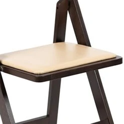 EMMA + OLIVER Chocolate Wood Folding Chair With Detachable Vinyl Padded Seat -Home Table Chair Store 41tJQ0tqr9L