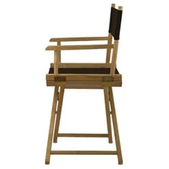 Casual Home 18" Director's Chair Natural Frame With Black Canvas
