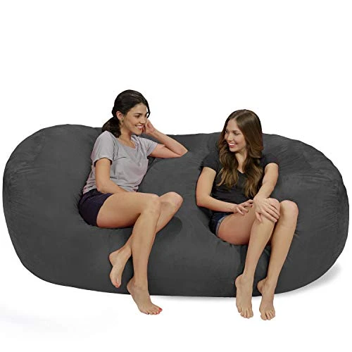 Chill Sack Memory Foam Bean Bag Lounger, 7.5-Feet, Charcoal 3 Chill Sack Memory Foam Bean Bag Lounger, 7.5-Feet, Charcoal