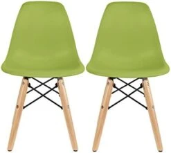 2xhome Set Of 2 Kids Size Plastic Toddler Chairs With Natural Wooden Dowel Legs, Yellow -Home Table Chair Store 41u2rYQBqmL. AC