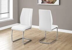 Monarch Specialties 2 Piece DINING CHAIR-2PCS/ 39" H/WHITE LEATHER-LOOK/CHROME, 17.25" L X 20.25" D X 38.75" H -Home Table Chair Store 41uIKzCEiBL. AC