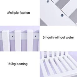 Kelendle Folding Chair Wall-Mounted Invisible Shoe-Changing Stool Made Of Solid Wood Wall Seat Folding With Support Legs Saving Space Suitable For Various Occasions White -Home Table Chair Store 41uY24S7HXL