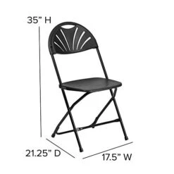 Flash Furniture 2 Pack HERCULES Series 650 Lb. Capacity Black Plastic Fan Back Folding Chair -Home Table Chair Store 41uaVOPEX7L