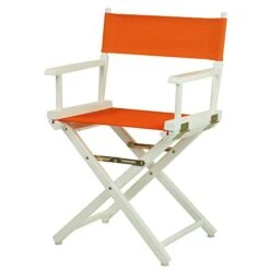 Casual Home 18" Director's Chair White Frame With Tangerine Canvas