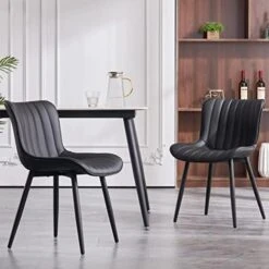 YOUNIKE Dining Chairs Set Of 2 Faux Leather Living Room Chairs Upholstered Desk Chair Thickened Metal Legs, White, Loads 300lbs 3-5 Mins To Assemble -Home Table Chair Store 41uh9 c3uOL. AC