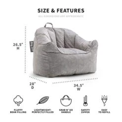 Big Joe Hug Bean Bag Chair, Gray Hyde, 3ft 14 Big Joe Hug Bean Bag Chair, Gray Hyde, 3ft -Home Table Chair Store 41usi6VzErL