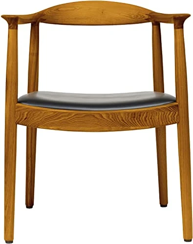 Laura Davidson Furniture Hans Wegner Replica Kennedy Arm Chair, Mid Century Modern Kitchen & Dining Chair With Arm Rest, Ash Wood, Walnut And Italian Leather 6 Laura Davidson Furniture Hans Wegner Replica Kennedy Arm Chair, Mid Century Modern Kitchen & Dining Chair With Arm Rest, Ash Wood, Walnut And Italian Leather - Image 4