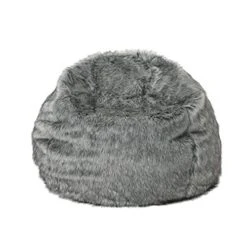 Christopher Knight Home Laraine Furry Glam Dark Light Grey Streak Faux Fur 3 Ft. Bean Bag 11 Christopher Knight Home Laraine Furry Glam Dark Light Grey Streak Faux Fur 3 Ft. Bean Bag -Home Table Chair Store 41vLMacfviL