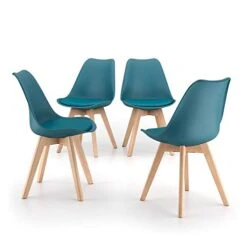 Mobili Fiver, Greta Scandinavian Style Chairs, Set Of 4, Petrol Blue