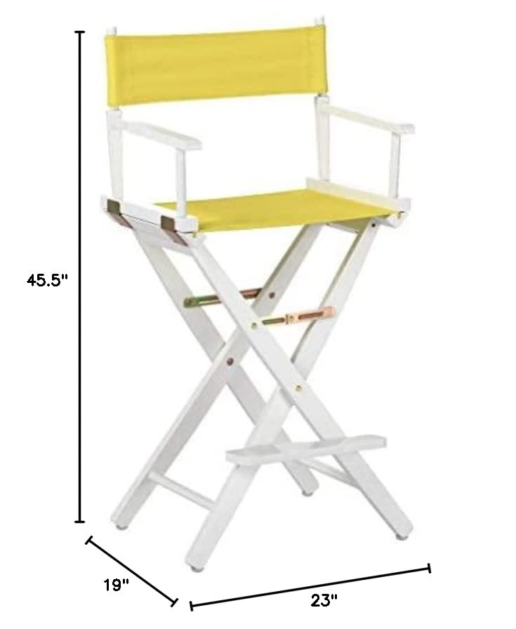 Casual Home 30" Director's Chair White Frame-with Yellow Canvas, Bar Height 7 Casual Home 30" Director's Chair White Frame-with Yellow Canvas, Bar Height - Image 5