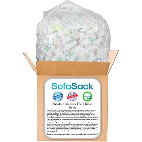 Sofa Sack Shredded Foam Refill: Memory Foam Filling Refill For Bean Bags, Dog Beds And Pillows, 30lbs, Multi-Color 5 Sofa Sack Shredded Foam Refill: Memory Foam Filling Refill For Bean Bags, Dog Beds And Pillows, 30lbs, Multi-Color - Image 3