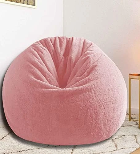 Mollismoons Pink Fur Bean Bag Supper Soft Bean Bag For Home Bean Bags Pink Color Bean Bag Chair Luxury Bean Bags (XXL For Teenager, Without Beans Covers Only) 7 Mollismoons Pink Fur Bean Bag Supper Soft Bean Bag For Home Bean Bags Pink Color Bean Bag Chair Luxury Bean Bags (XXL For Teenager, Without Beans Covers Only) - Image 5