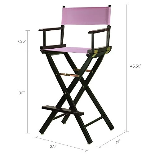 Casual Home 230-02/021-22 Director Chair 30" - Bar Height BlackFrame/Pink Canvas 6 Casual Home 230-02/021-22 Director Chair 30" - Bar Height BlackFrame/Pink Canvas - Image 4