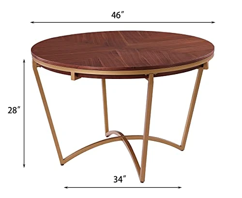 Morden Fort 5 Piece Round Dining Table With Dining Chair Set, Modern Classic Traditional Luxury Style Dining Table Set For Dining Room, Restaurant - Beige 5 Morden Fort 5 Piece Round Dining Table With Dining Chair Set, Modern Classic Traditional Luxury Style Dining Table Set For Dining Room, Restaurant - Beige - Image 3