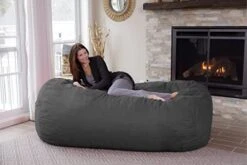Chill Sack Memory Foam Bean Bag Lounger, 7.5-Feet, Charcoal 19 Chill Sack Memory Foam Bean Bag Lounger, 7.5-Feet, Charcoal -Home Table Chair Store 41w6LurwymL