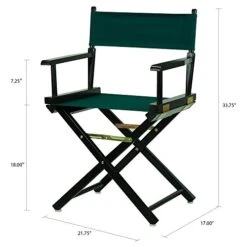 Casual Home 18" Director's Chair Black Frame With Hunter Green Canvas -Home Table Chair Store 41wEpOxBgFL