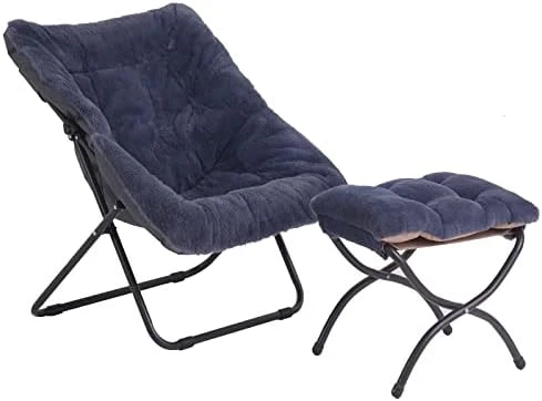 Tiita Saucer Chair, Soft Faux Fur Oversized Folding Accent Chair, Soft Furry Lounge Lazy Chair, Metal Frame Moon Chair For Bedroom, Living Room, Dorm Rooms, Garden And Courtyard 8 Tiita Saucer Chair, Soft Faux Fur Oversized Folding Accent Chair, Soft Furry Lounge Lazy Chair, Metal Frame Moon Chair For Bedroom, Living Room, Dorm Rooms, Garden And Courtyard - Image 6