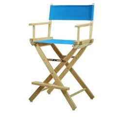 Casual Home 220-00/021-27 Director Chair 24" - Counter Height Natural Frame/Turquoise Canvas