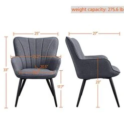 Yaheetech 2PCS Dining Chair Armrest Fabric Armchair Restaurant Chairs Hotel Reception Chairs Leisure Chair Sofa Side Chair Kitchen Dining Room Furniture Set Of 2 Gray -Home Table Chair Store 41wo8dTbsrL
