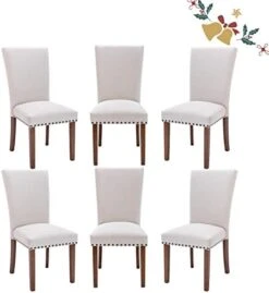 PU Leather Dining Chairs Set Of 6, Upholstered Parsons Dining Room Kitchen Side Chair With Nailhead Trim And Wood Legs - Dark Brown 25 PU Leather Dining Chairs Set Of 6, Upholstered Parsons Dining Room Kitchen Side Chair With Nailhead Trim And Wood Legs - Dark Brown -Home Table Chair Store 41wtcYUeIcL. AC