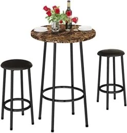 DKLGG 3-Pieces Bar Table And Chairs Set, Kitchen Dining Bar Height Table With 2 Bar Stools, Modern Bistro Pub Table Breakfast Square Bar Table Small Space For Kitchen, Living Room, Party Room, White -Home Table Chair Store 41x5WQjgJpL. AC