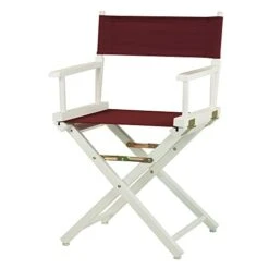 Casual Home 18" Director's Chair White Frame With Burgundy Canvas