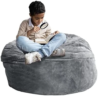 HWIVGKU Bean Bag Chairs, Giant Bean Bag Chair For Adults, 4ftbean Bag CoverComfyBean Bag Bed (No Filler, Cover Only) Fluffy Lazy Sofa (White), 4ft(120 * 65cm) 8 HWIVGKU Bean Bag Chairs, Giant Bean Bag Chair For Adults, 4ftbean Bag CoverComfyBean Bag Bed (No Filler, Cover Only) Fluffy Lazy Sofa (White), 4ft(120 * 65cm) - Image 6