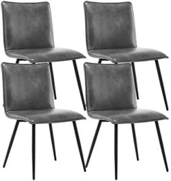 DUHOME PU Leather Dining Chairs Kitchen Chairs Set Of 4 Side Chair For Dining Room Living Room Yellowish-Brown -Home Table Chair Store 41y7LJnknyL. AC