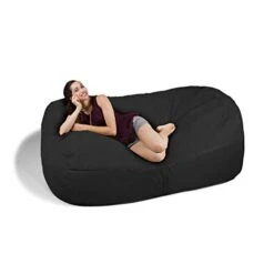 Jaxx 7 Foot Giant Bean Bag Sofa, Black -Home Table Chair Store 41y8GklA2fL