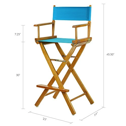Casual Home 230-05/021-27 Director Chair 30" - Bar Height Honey OakFrame/Turquoise Canvas 7 Casual Home 230-05/021-27 Director Chair 30" - Bar Height Honey OakFrame/Turquoise Canvas - Image 5