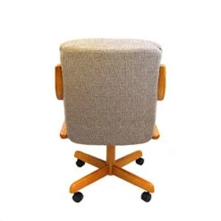 Caster Chair Company Casual Rolling Caster Dining Chair With Swivel Tilt In Honey Oak Wood With Pewter Fabric Seat And Back (1 Chair) -Home Table Chair Store 41yymMmzSSL