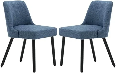 MINCETA Dining Chair,Morden Wood Leg Upholstered Kitchen Chair Set Of 2,PU In Cream White 11 MINCETA Dining Chair,Morden Wood Leg Upholstered Kitchen Chair Set Of 2,PU In Cream White - Image 9