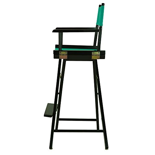 Casual Home 30" Director's Chair Black Frame-with Teal Canvas, Bar Height 5 Casual Home 30" Director's Chair Black Frame-with Teal Canvas, Bar Height - Image 3