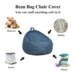 Bean Bag Chairs Cover (No Filler),Bean Bag Cover,Stuffed Animal Storage Bean Bag,Bean Bag For Kids,Adults,Teens,36 X 45 In Blue Bean Bag -Home Table Chair Store 41z9bWZuROL