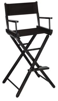 TLT Imprinted Gold Medal Contemporary 30"" Bar Height Black Frame Directors Chair - Black -Home Table Chair Store 41zVi80A6FL