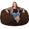 ULTIMATE SACK 5000 (5 Ft.) Bean Bag Chair Cover In Multiple Colors: Cover ONLY. (5000, Brown Suede) -Home Table Chair Store 41zjwKUx9uL