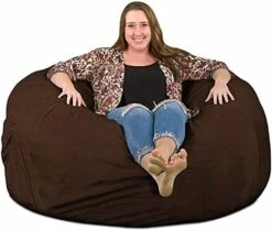 ULTIMATE SACK 5000 (5 Ft.) Bean Bag Chair Cover In Multiple Colors: Cover ONLY. (5000, Brown Suede) -Home Table Chair Store 41zjwKUx9uL. AC