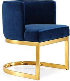Meridian Furniture Gianna Collection Modern | Contemporary Velvet Upholstered Dining Chair With Polished Gold Metal Frame, 24" W X 22" D X 29.5" H, Black 18 Meridian Furniture Gianna Collection Modern | Contemporary Velvet Upholstered Dining Chair With Polished Gold Metal Frame, 24" W X 22" D X 29.5" H, Black -Home Table Chair Store 41znrScELWL. AC
