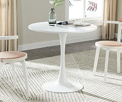 White Tulip Table,31.5" Modern Round Dining Table White Pedestal Table Kitchen Table Bistro Table Round Drop Leaf Table For Dining Room,Living Room(White) 9 White Tulip Table,31.5" Modern Round Dining Table White Pedestal Table Kitchen Table Bistro Table Round Drop Leaf Table For Dining Room,Living Room(White) - Image 7