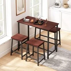 LINGTOM 4-Piece Family Kitchen Table Set, Oak Wooden Panel With Metal Frame For 4 People, Suitable For Kitchen Tables, Bar Counter Tables… 17 LINGTOM 4-Piece Family Kitchen Table Set, Oak Wooden Panel With Metal Frame For 4 People, Suitable For Kitchen Tables, Bar Counter Tables… -Home Table Chair Store 5106kEsPP1L. AC
