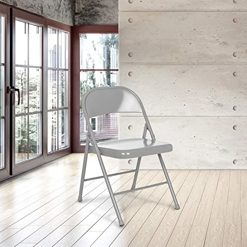 OEF Furnishings (4 Pack) Steel Folding Chairs, Grey 7 OEF Furnishings (4 Pack) Steel Folding Chairs, Grey - Image 5