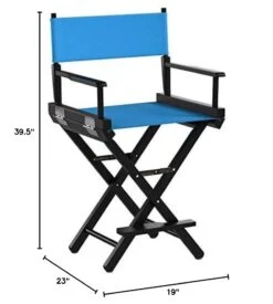 Casual Home 220-02/021-27 Director Chair 24" - Counter Height BlackFrame/Turquoise Canvas -Home Table Chair Store 510OurdkiFL