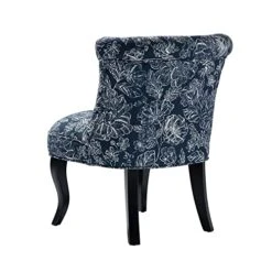 TINA'S HOME Modern Fabric Armless Accent Chairs Set Of 2, Upholstered Fabric Button Single Sofa Chair With Wooden Legs For Living Room, Comfy Tufted Bedroom Chairs For Dining Room (Navy) 16 TINA'S HOME Modern Fabric Armless Accent Chairs Set Of 2, Upholstered Fabric Button Single Sofa Chair With Wooden Legs For Living Room, Comfy Tufted Bedroom Chairs For Dining Room (Navy) -Home Table Chair Store 511i3RWovvL