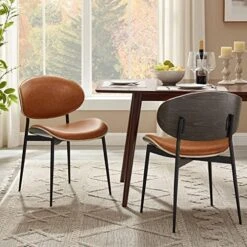Art Leon Dining Chairs Set Of 4, Walnut Bentwood, Mid Century Modern Chair, Black Faux Leather Kitchen Dining Room Chairs With Metal Legs, Accent Chairs For Bedroom 27 Art Leon Dining Chairs Set Of 4, Walnut Bentwood, Mid Century Modern Chair, Black Faux Leather Kitchen Dining Room Chairs With Metal Legs, Accent Chairs For Bedroom -Home Table Chair Store 511yDgbnkL. AC
