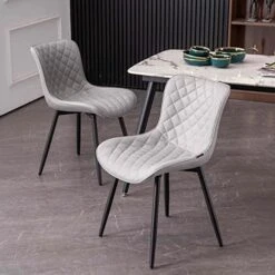 YOUTASTE Black Dining Chairs Set Of 2 PU Leather Diamond Upholstered Modern Kitchen Dining Room Chairs Metal Thick Bar Counter Chairs High Back Home Kitchen Restaurant 21 YOUTASTE Black Dining Chairs Set Of 2 PU Leather Diamond Upholstered Modern Kitchen Dining Room Chairs Metal Thick Bar Counter Chairs High Back Home Kitchen Restaurant -Home Table Chair Store 5121pbzD7L. AC