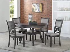 New Classic Furniture Gia 5-Piece Round Counter Height Dining Set With 1 Dining Table And 4 Chairs, 42-Inch, Ebony -Home Table Chair Store 5124FsN1yFL. AC
