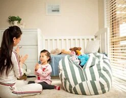 Wekapo Stuffed Animal Storage Bean Bag Chair Cover For Kids | Stuffable Zipper Beanbag For Organizing Children Plush Toys Large Premium Cotton Canvas -Home Table Chair Store 51255cUxfjL