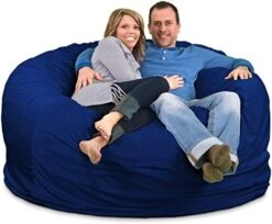 ULTIMATE SACK 6000 (6 Ft.) Bean Bag Chair: Giant Foam-Filled Furniture - Machine Washable Covers, Durable Inner Liner, 100% Virgin Foam. Comfy Bean Bag Chair. (Charcoal, Fur) -Home Table Chair Store 5127oflWUCL. AC
