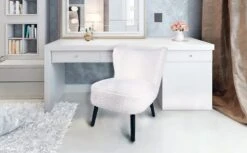 Artos Modern Velvet Upholstered Dining Chair With Metal Legs For Home Kitchen Bedroom Living Room (White) -Home Table Chair Store 51341Ogr7EL